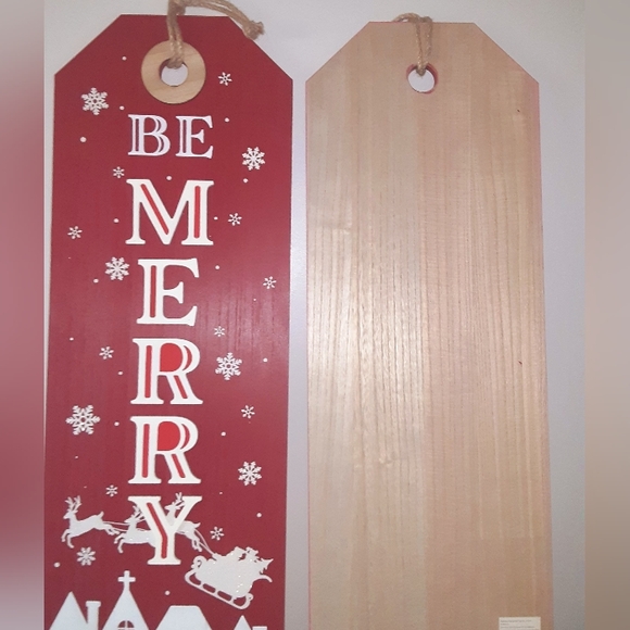 Christmas "Be Merry" Porch Leaner Sign 36" x 11" - Picture 8 of 10